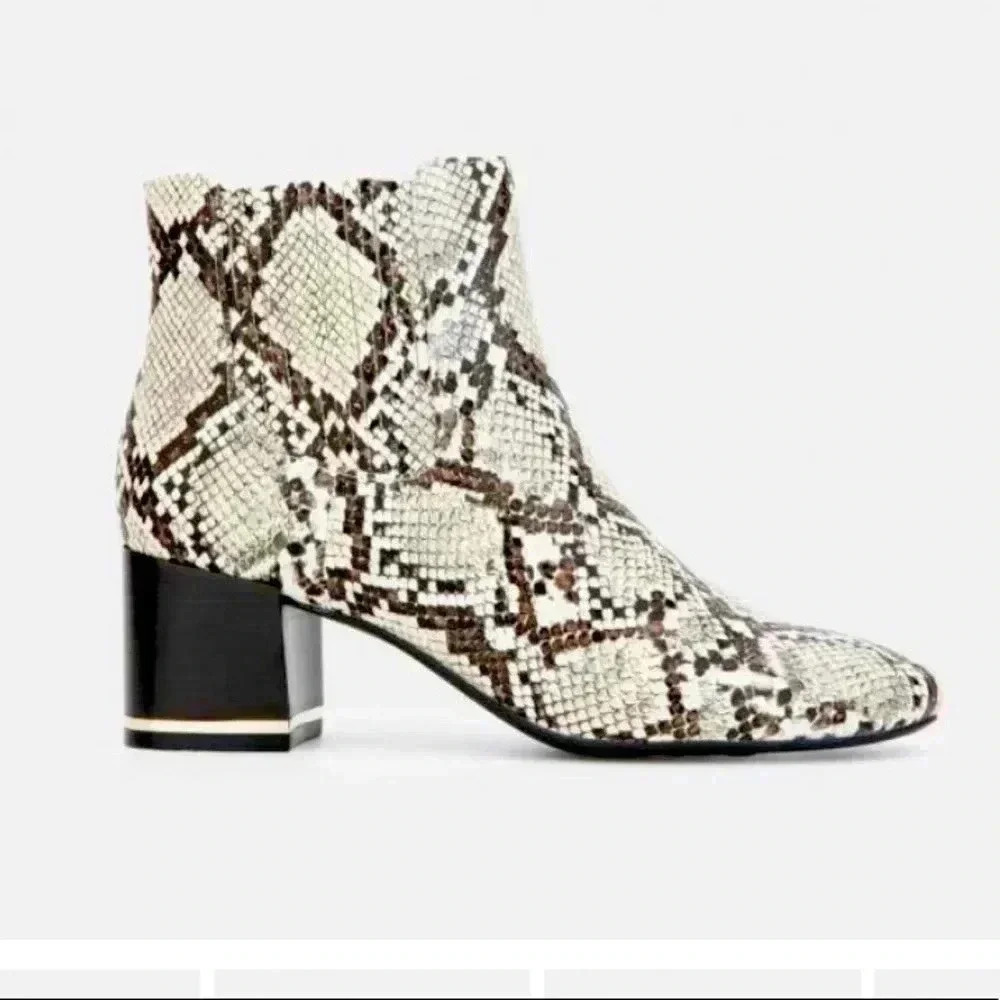 Kenneth Cole Womens Boots + Booties | Edina Snake Print Block Heel